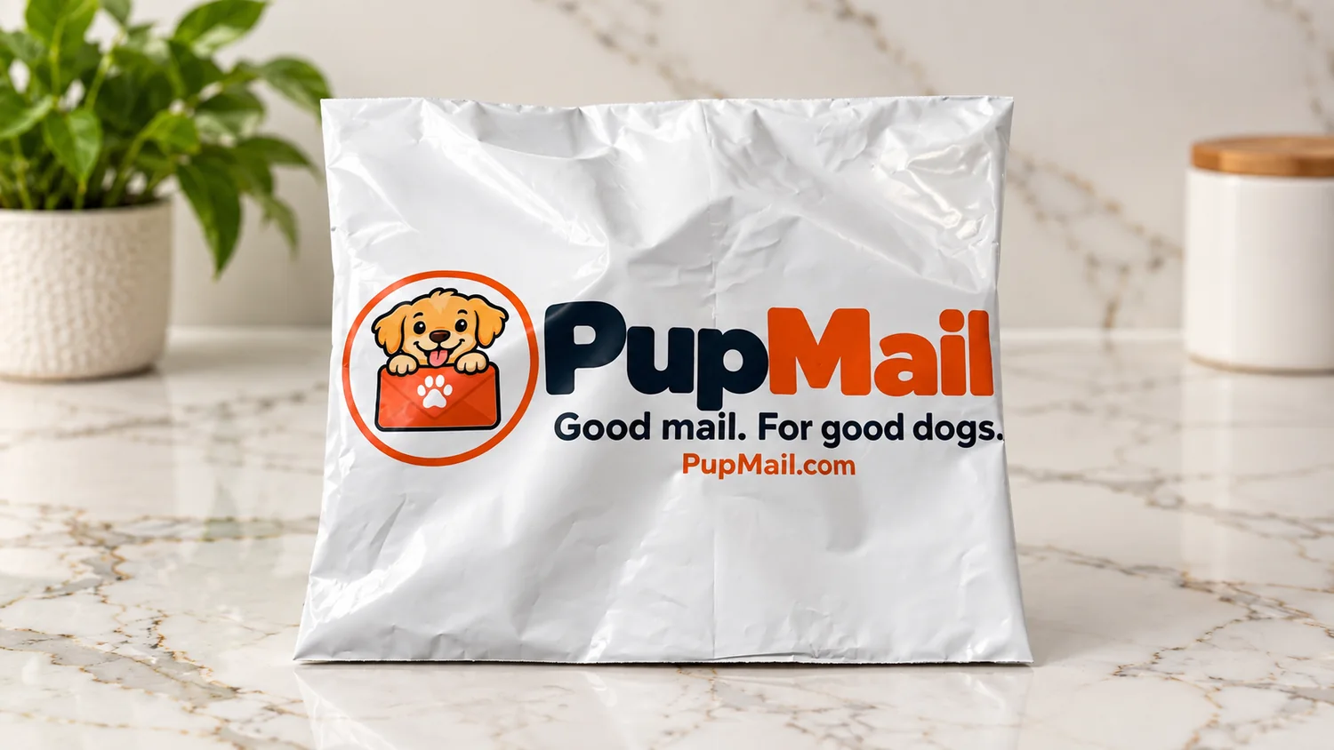 A PupMail package ready to mail